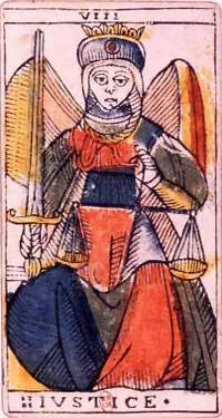 Adalet tarot kartı görseli