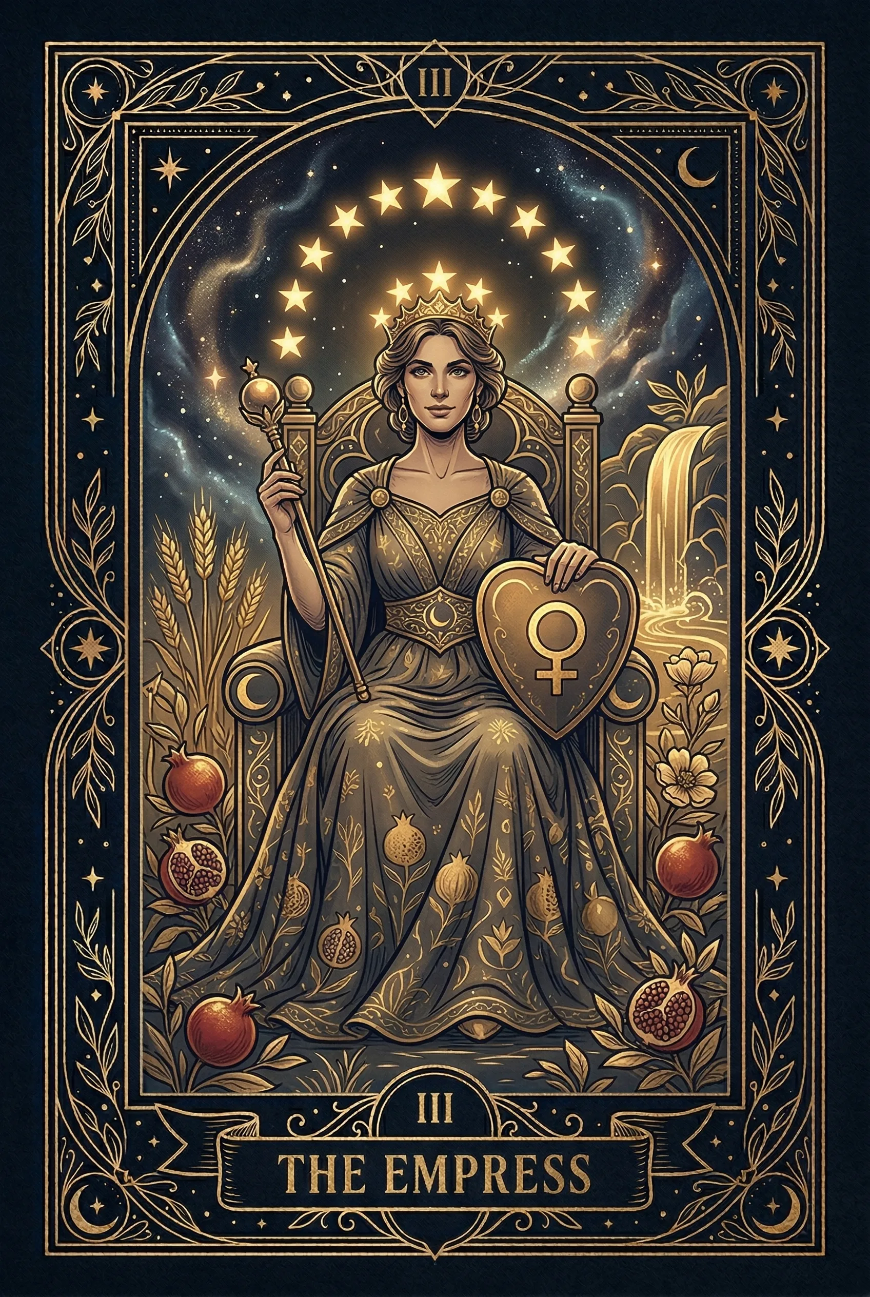 İmparatoriçe tarot kartı görseli